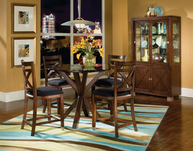 Contemporary Dark Brown Counter Height Dining Set