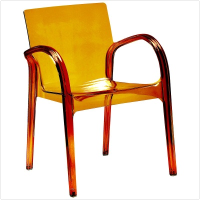 Dejavu Clear Plastic Outdoor Arm Chair