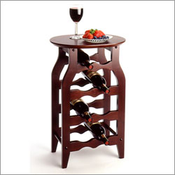 Espresso 8 Bottle Oval Top Wine Rack
