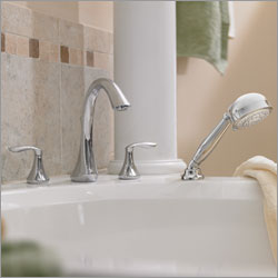 Eva Two Handle Roman Tub Faucet with Hand Shower