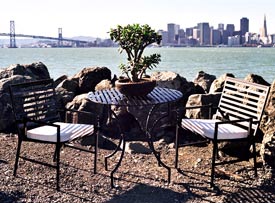 Folding Contemporary Iron Chair Set w/ Table
