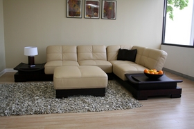 Full Italian Leather Living Room Sectional Sofa Furniture Set