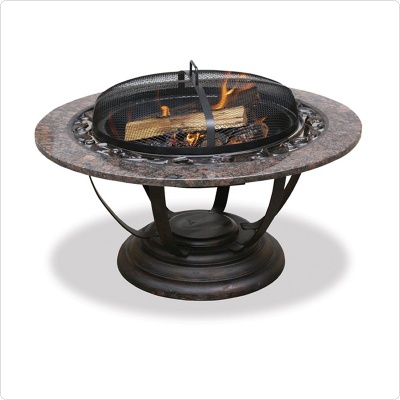Granite Mantel Outdoor Fireplace