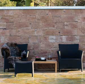 Lounge Chair Set w Table & Ottoman, Rattan-like Weave