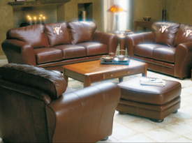 Milano Plush Leather Sofa, Loveseat,Chair, Ottoman