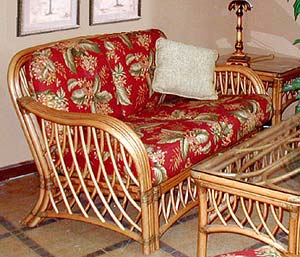 Montego Bay Wicker Frame Loveseat w Cushions