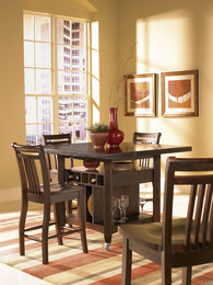 Multi-functioning Satin Espresso Gathering Table with Wine Rack