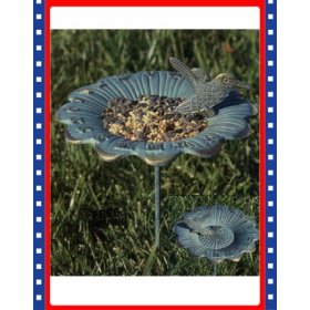 New Yard Garden Antique Brass Bird Feeder with Sundial