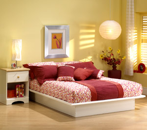 Pure White Newbury Platform Bed, Full Size