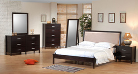 Queen Espresso Platform Bedroom Furniture Set
