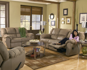 Rich Mocha Plush Pillow Top Reclining Sofa Loveseat Chair