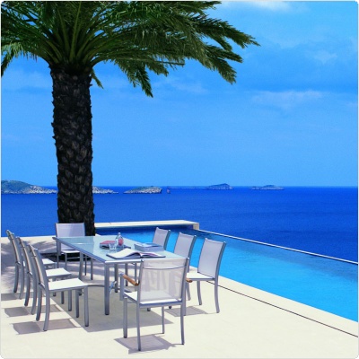 Rivage Aluminum Outdoor Dining Set 9-Piece