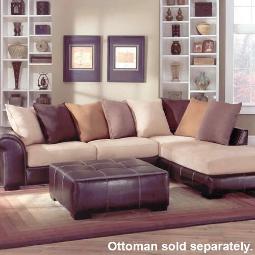 Suede Combination Chaise Sectional