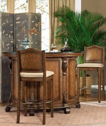 Traditional Black Granite Top Home Bar Set
