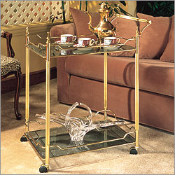Traditional Tea Cart with Glass Top