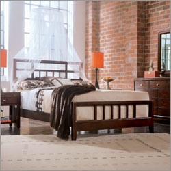 Tribecca Slat Bedroom Set with Leg Nightstand