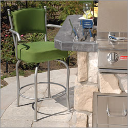 Trica - Outdoor Garden 30inch Custom Back Swivel Stool with Arms