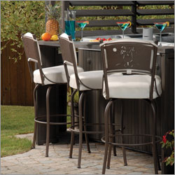 Trica - Outdoor Garden 30 inch Custom Back Swivel Stool