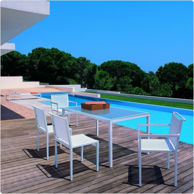 Via Outdoor Sling Dining Set 7 Piece