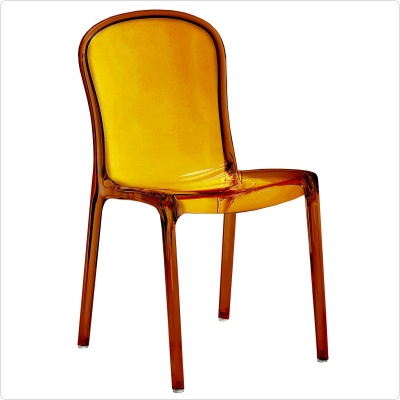 Victoria Clear Plastic Outdoor Bistro Chair Orange