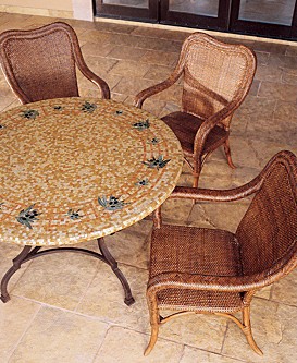 Villa Toscana Outdoor Dining Arm Chair, with cushion