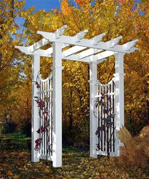 White Manchester Arbor with Trim Kit Option