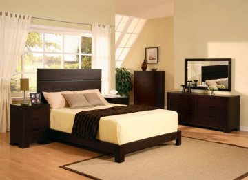 4 PC Thames Cappuccino Platform Bedroom Furniture Set by Furniture FX