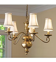 Antique Brass Chandelier And Sconce
