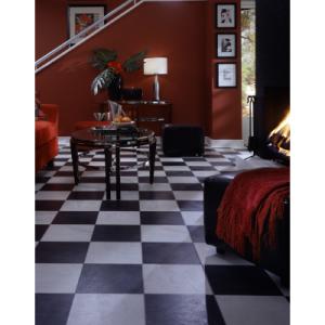 Black and White Chess Slate Laminate Flooring