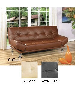 Classic Leatherette Sofa Bed/ Futon/ Loveseat