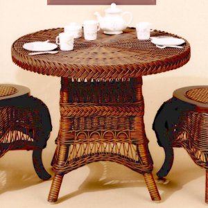 Classic Wicker Table and Chair Set