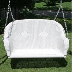 Diamond Wicker Porch Swing with Hardware