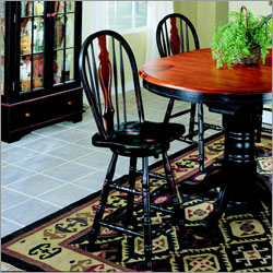 Entree - Black & Cherry Keyhole Swivel Barstool (24″ - 30″ Seat)