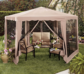Hexagonal Screened Gazebo