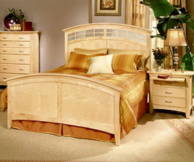 Kathy Ireland Gallery Glass Panel Headboard Bed - Dayton