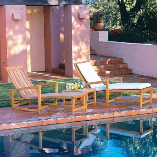 Kingsley Bate Amalfi Teak Chaise with Arms