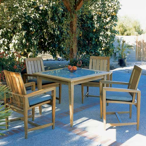 Kingsley Bate 5 Piece Amalfi Teak Square Dining Set