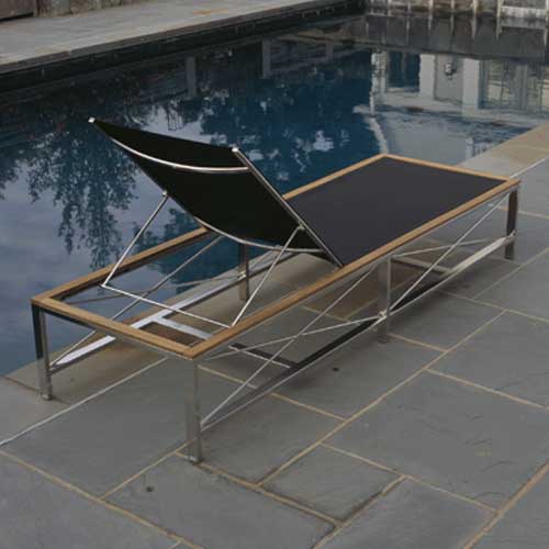 Kingsley Bate Ibiza Teak Adjustable Chaise Lounge w/ wheels