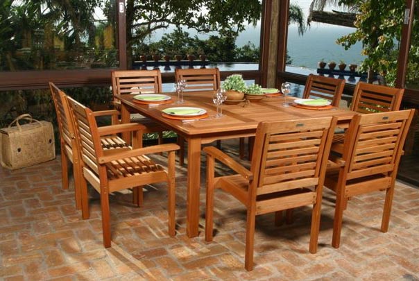 Livorno Square Table & 8 Stacking Chair Set