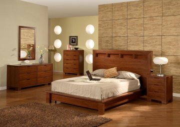 Madrid Walnut Platform Bedroom Furniture Set by Furniture FX