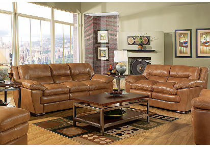 Mariposa Luggage Leather 7 Pc Livingroom
