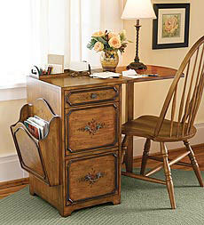 Meadow Rose Hand-Painted Drop-Leaf Desk