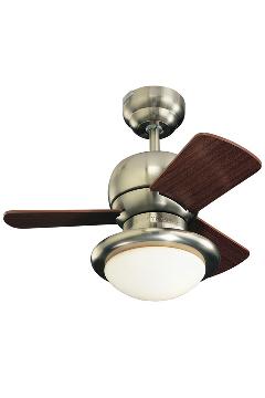 Micro Twenty-Four Ceiling Fan with Light and Mahogany Blades
