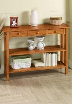 Mission-Style Console Table with Three Drawers