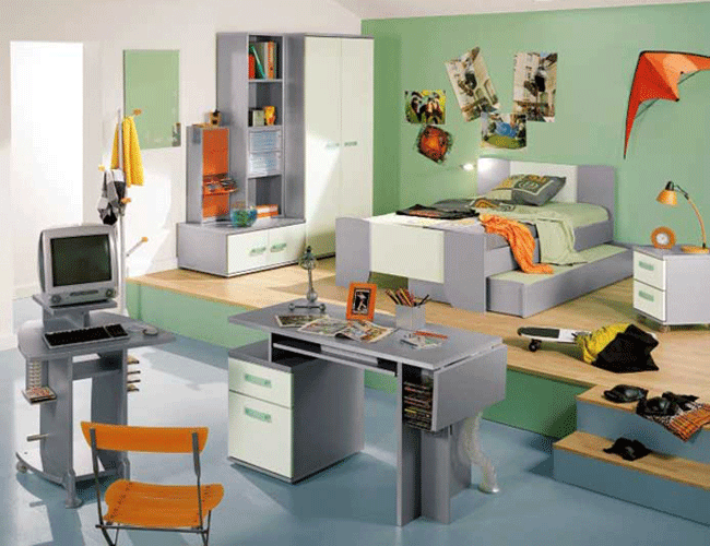 Modern Cosmic Space Imitated Cool Kids Bedroom Set