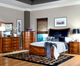 Novel Cinnamon Brown Sleigh Bed