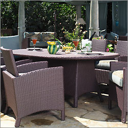 Oval Wicker Dining Table