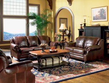 Princeton Leather Sofa Set by Coaster Company