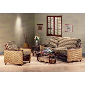 Rattan Floral Magnolia Futon