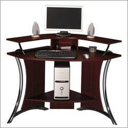 Tacoma Corner Computer Desk in Harvest Cherry